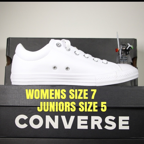 white leather converse junior